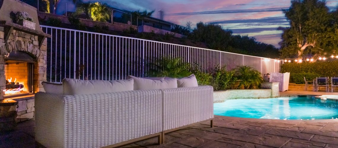 luxurious backyard with pool